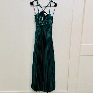 Emerald Green Pleated Dress